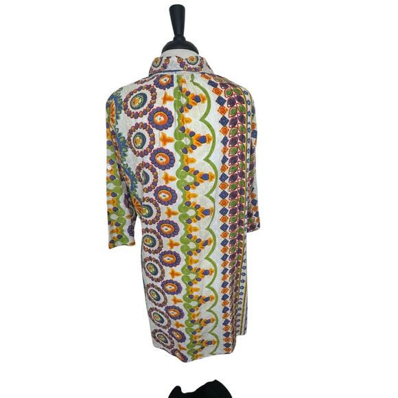 COLORI DI MARE Beachwear Cover-Up Kaftan Embroidered Beaded Tunic Mini Dress  L - Picture 12 of 14